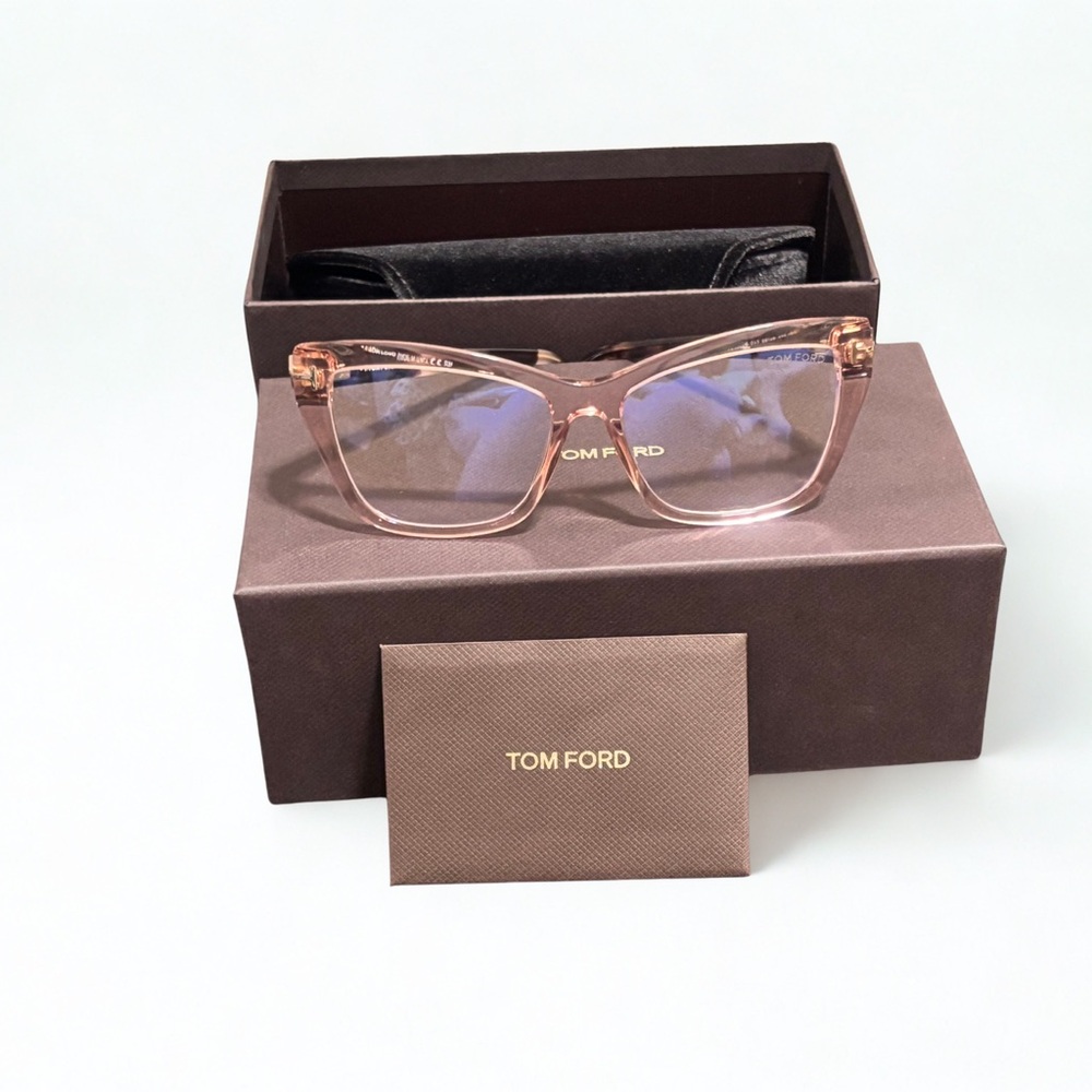 ✨ New TOM FORD Eyeglasses FT6032-B Clear Pink Frame | Full Set | Made in Italy